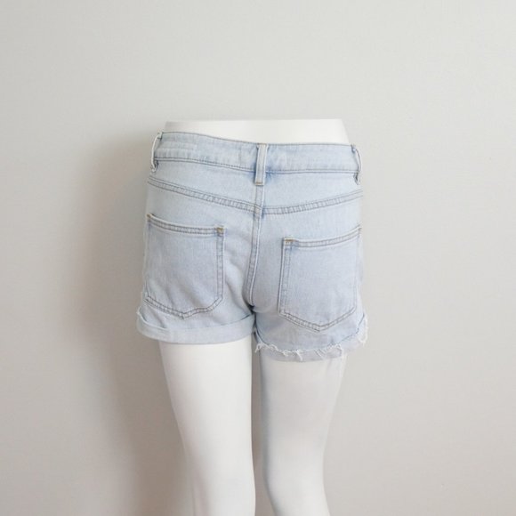 Pacsun High Waisted Mom Shorts Light Wash Distressed Woman's 23 - Picture 10 of 10